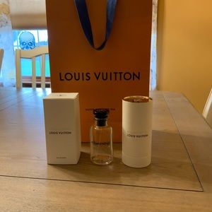 Louis Vuitton Fragrance Bottle, Box, and Louis Vuitton Bag